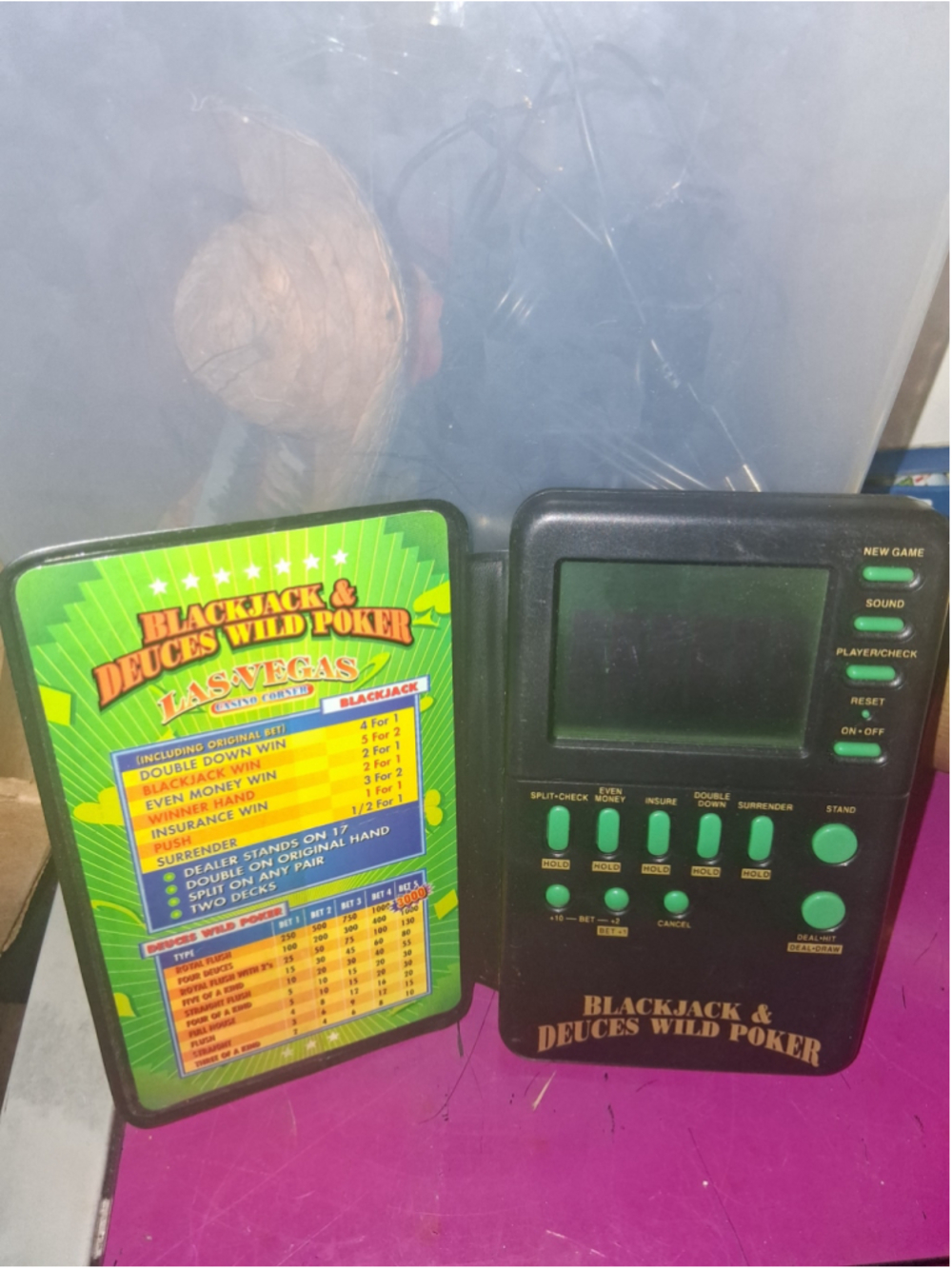 (Broken)
1994 Las Vegas Casino Corner Blackjack & Deuces Wild Poker handheld